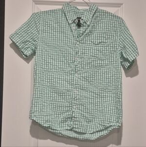 Nordstrom Mint Checkered Shirt